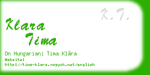 klara tima business card
