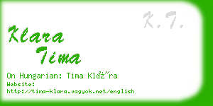 klara tima business card